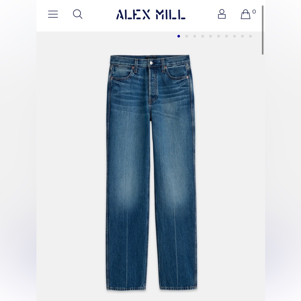 Alex Mill Carla High Rise Straight Denim Jeans - Vintage Dark Indigo